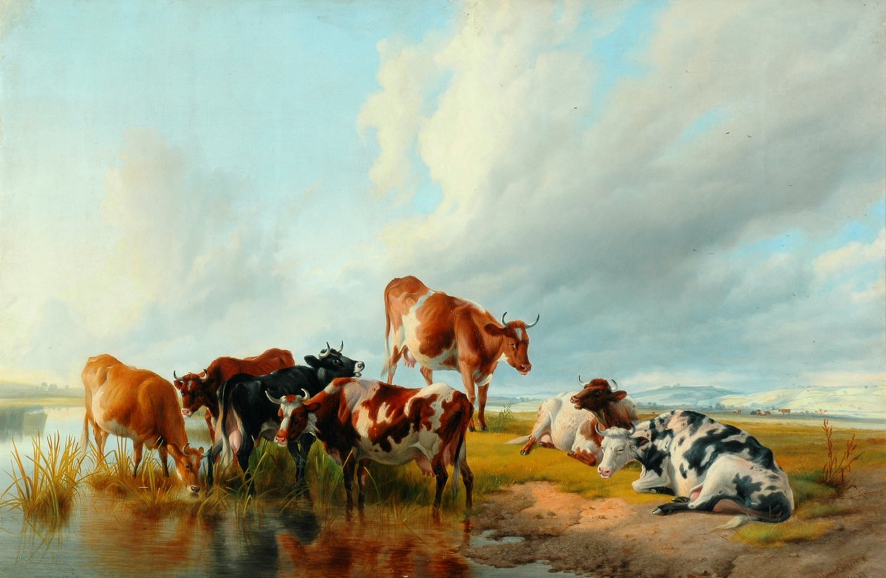 Grupa bydła, 1877 autorstwa Thomas Sidney Cooper