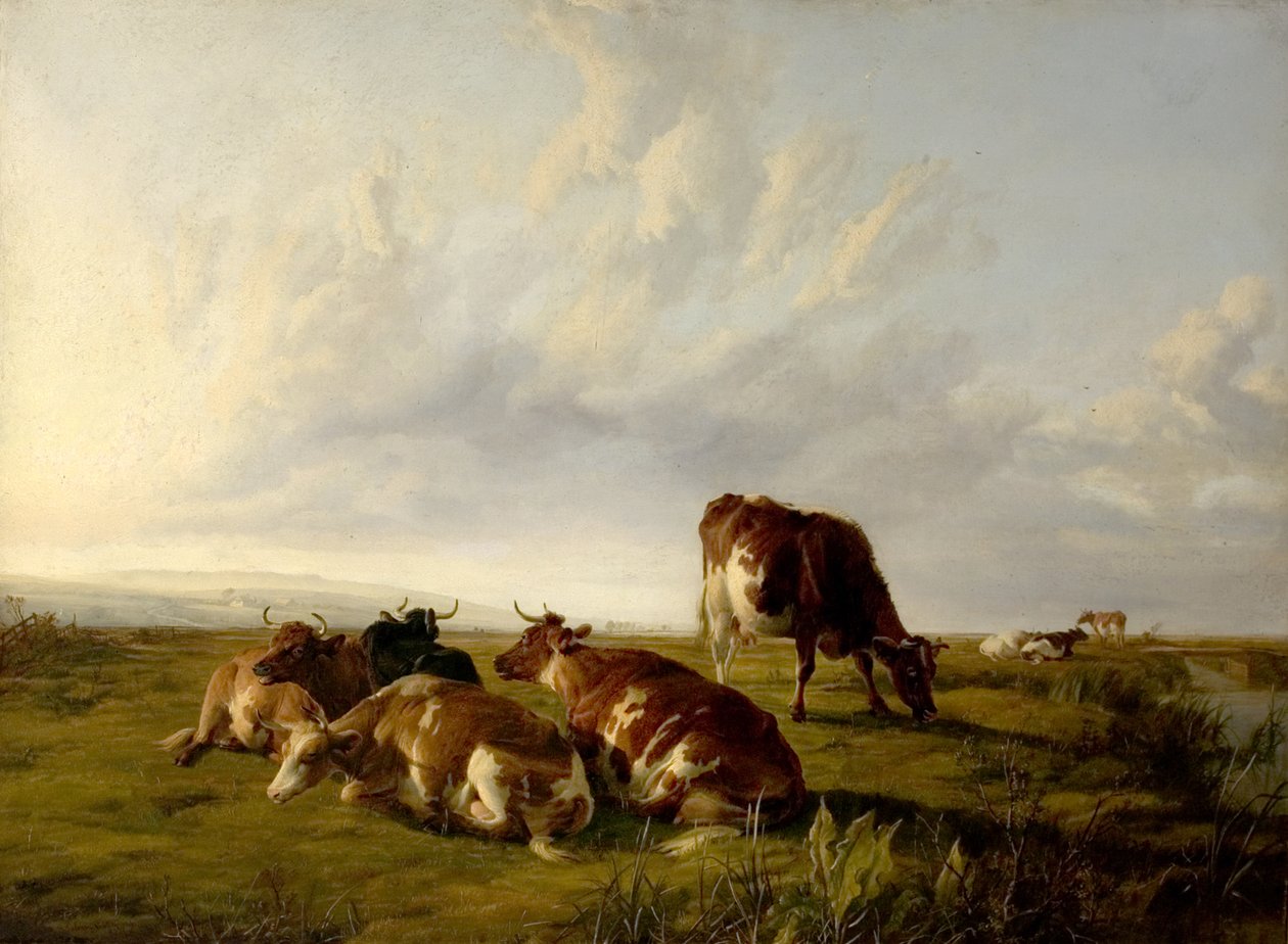 Popołudnie na Łąkach, 1861 autorstwa Thomas Sidney Cooper