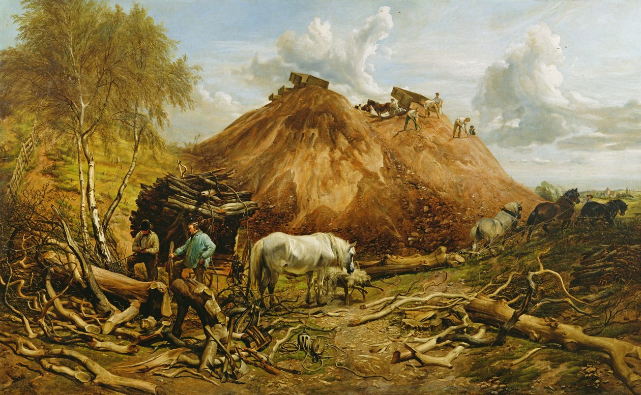Oczyszczanie Lasu dla Żelaznej Drogi, 1880 autorstwa Thomas Sidney Cooper