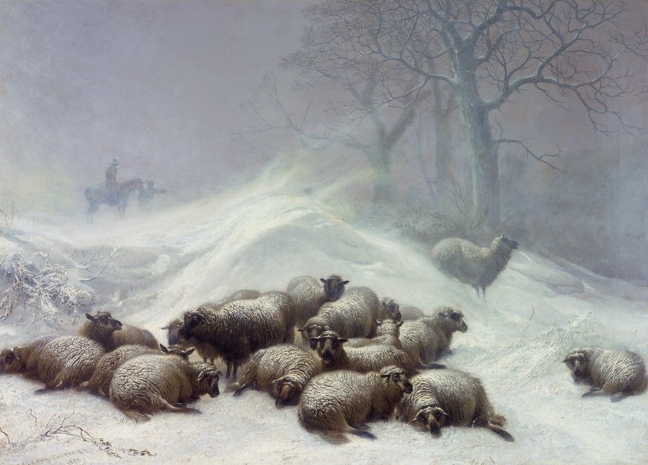 Pod schronieniem bezkształtnego dryfu, 18 stycznia 1881 r. autorstwa Thomas Sidney Cooper