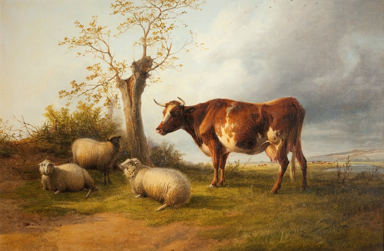 Zobacz w dolinie Stour z krową autorstwa Thomas Sidney Cooper