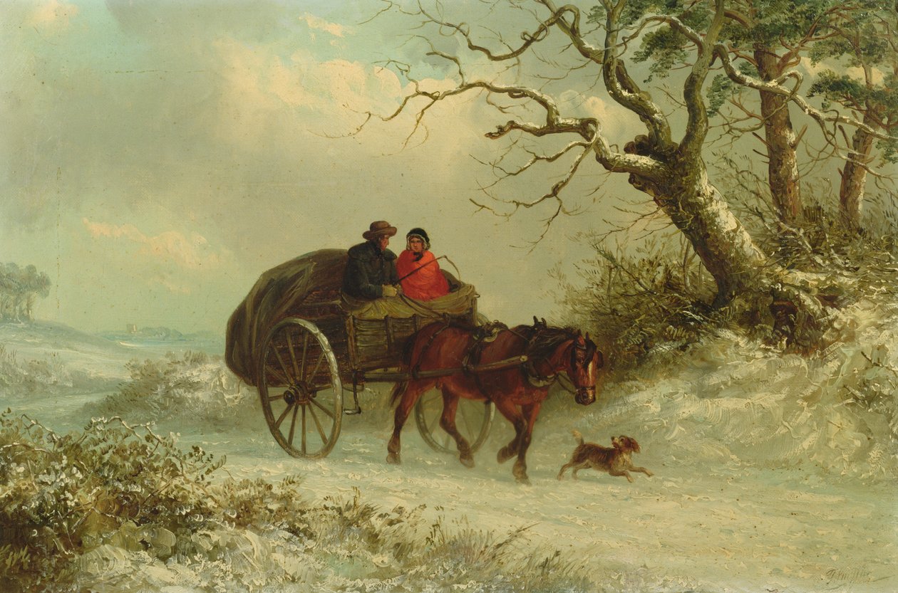 Idąc na targ zimą (olej) autorstwa Thomas Smythe