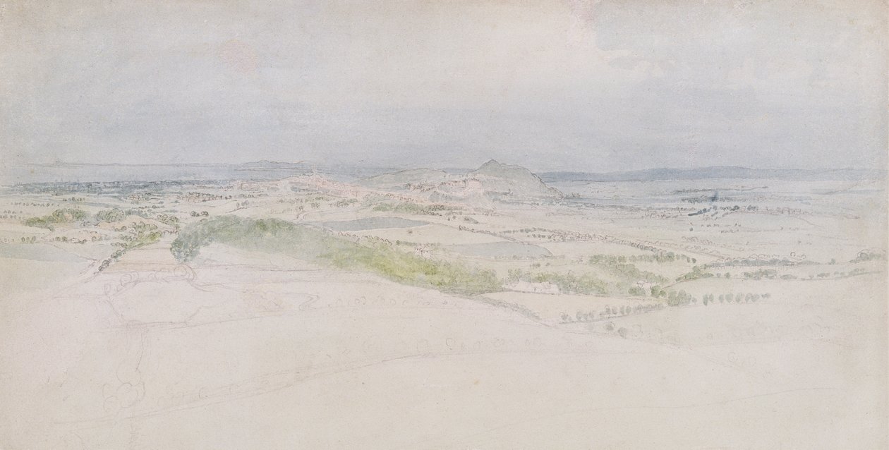 Odległy widok na Edynburg, 1809 (wc nad grafitem na papierze) autorstwa Thomas Stothard