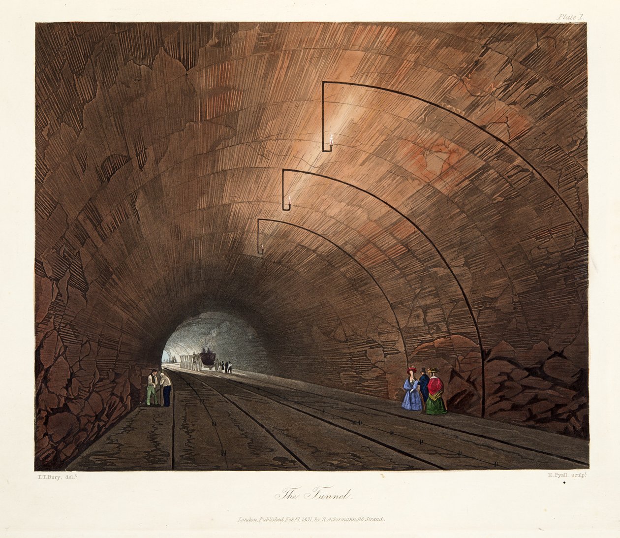 Tunel, 1831 (rycina ręcznie kolorowana) autorstwa Thomas Talbot Bury