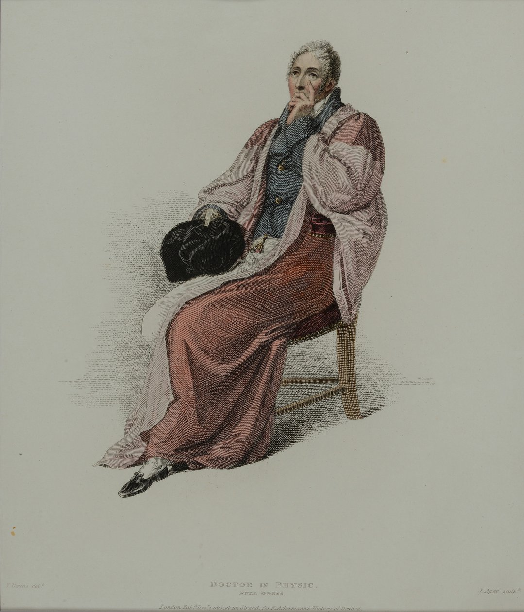 Doktor fizyki w pełnym stroju, rycina J. Agar, opublikowana w „History of Oxford” R. Ackermanna, 1813 (rycina ręcznie kolorowana) autorstwa Thomas Uwins