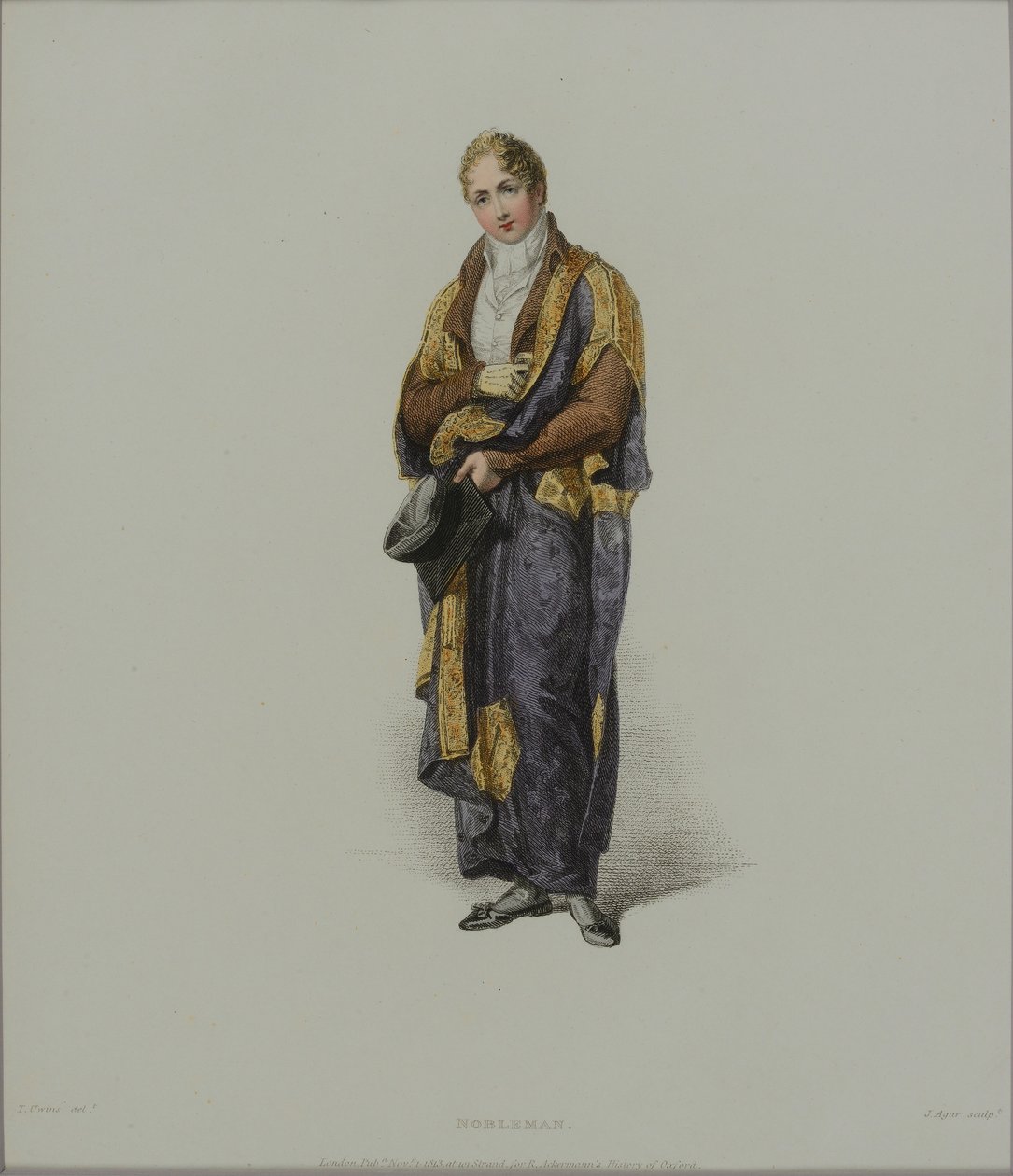 Szlachcic, sztychowany przez J. Agara, opublikowany w 1813 r. dla R. Ackermanna „Historia Oksfordu (rycina ręcznie kolorowana) autorstwa Thomas Uwins
