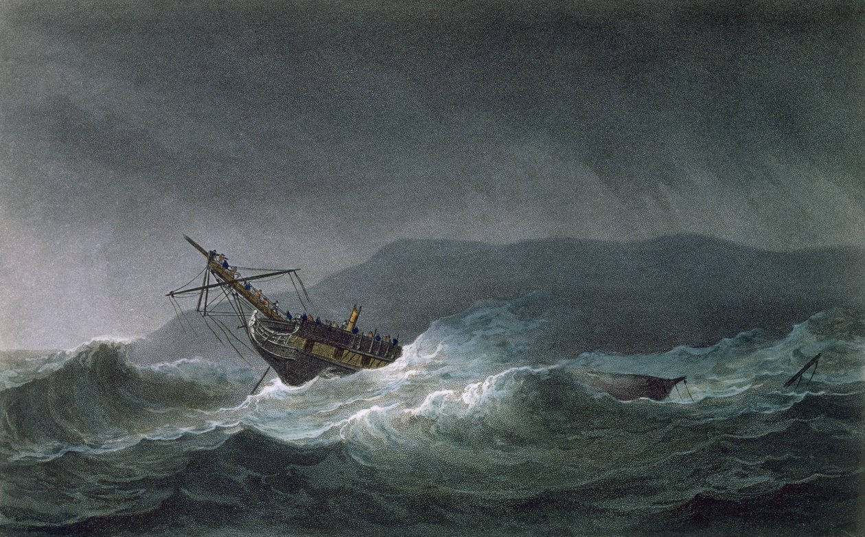 Loss of the Blanche, off Abrevac, 4 marca 1807, grawerowane przez T. Sutherlanda dla „The Naval Chronology of Great Britain” J. Ralfe, opublikowanej 1820 autorstwa Thomas Whitcombe