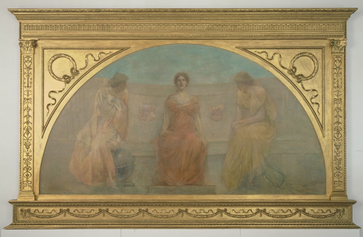 Handel i rolnictwo wnoszące bogactwo do Detroit, 1900 autorstwa Thomas Wilmer Dewing