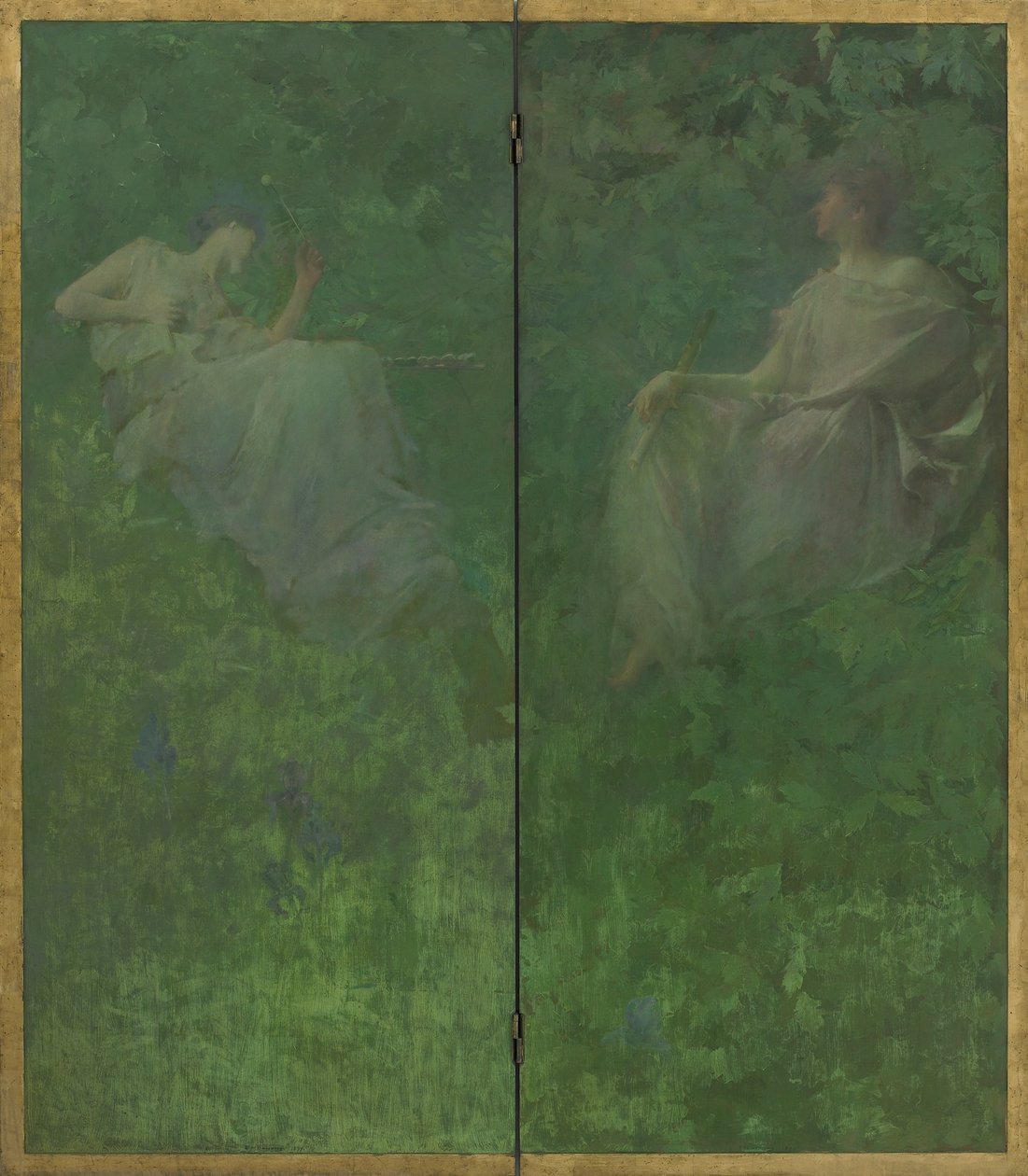 Cztery Dźwięki Sylvana, 1896-97 (olej na panelach drewnianych) autorstwa Thomas Wilmer Dewing