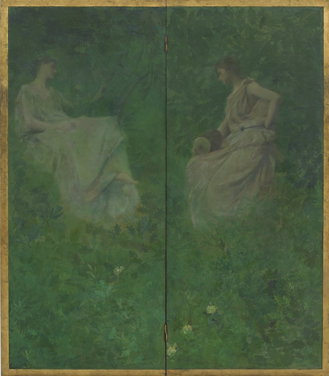 Cztery Dźwięki Sylvana, 1896-97 (olej na panelach drewnianych) autorstwa Thomas Wilmer Dewing