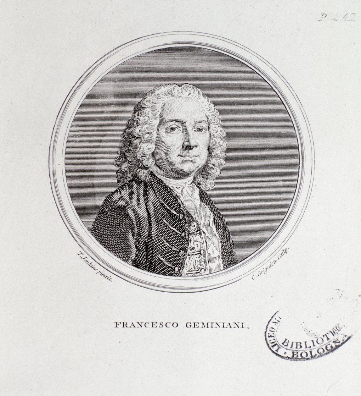 Portret Francesco Geminianiego (1687-1762) włoskiego kompozytora i skrzypka autorstwa Thomas Jenkins