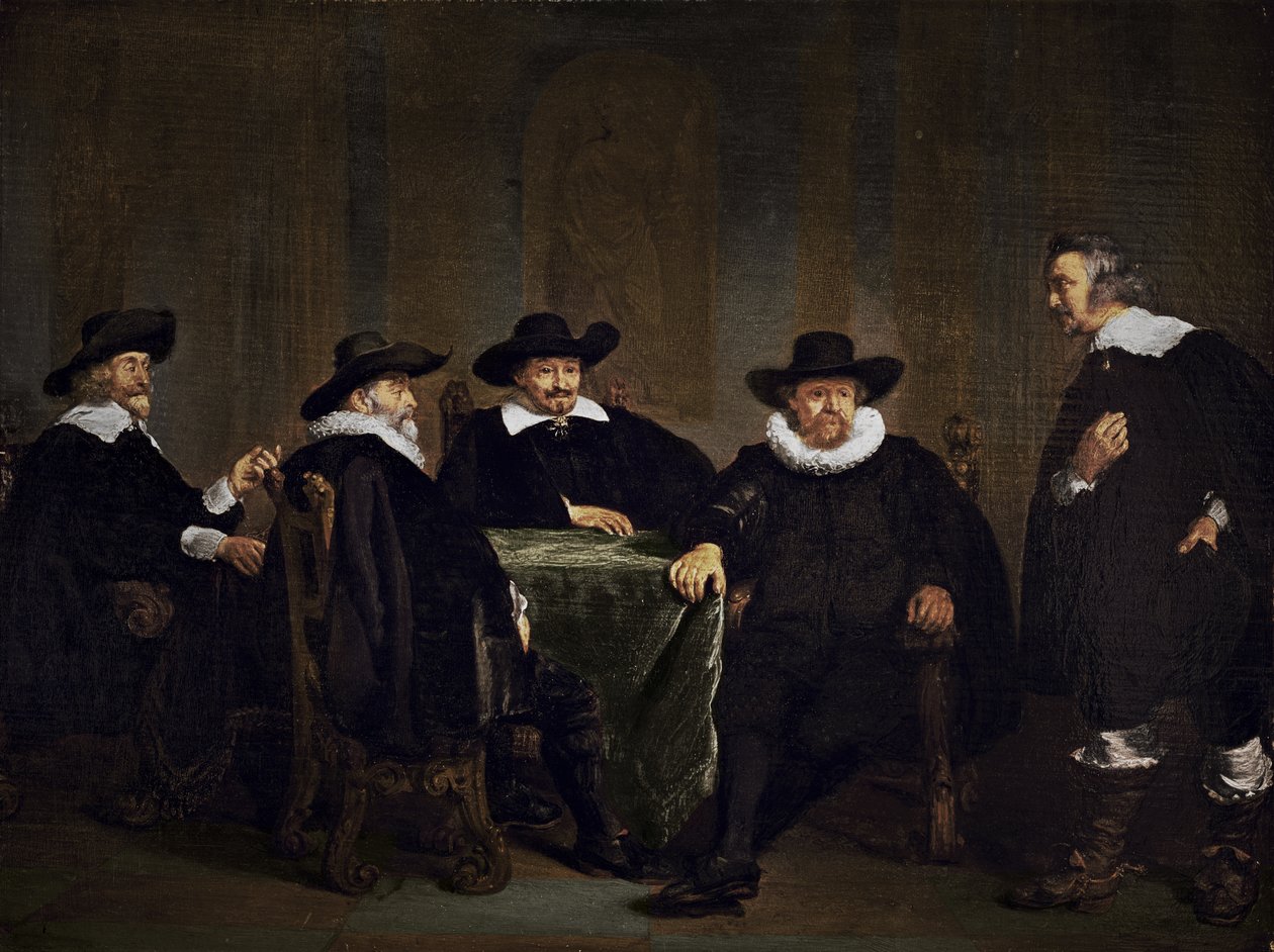 Czterej burmistrzowie Amsterdamu Dowiedzieli się o przybyciu Marii Medycejskiej 1 września 1638 r. 1638 autorstwa Thomas de Keyser