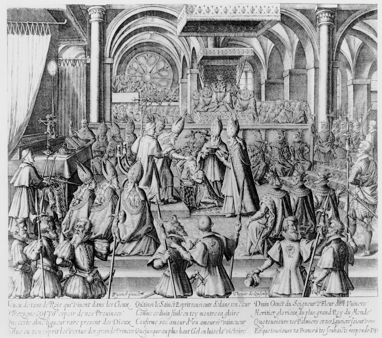 Ceremonia koronacji Ludwika XIII w Reims, 17 października 1610 autorstwa Thomas de Leu