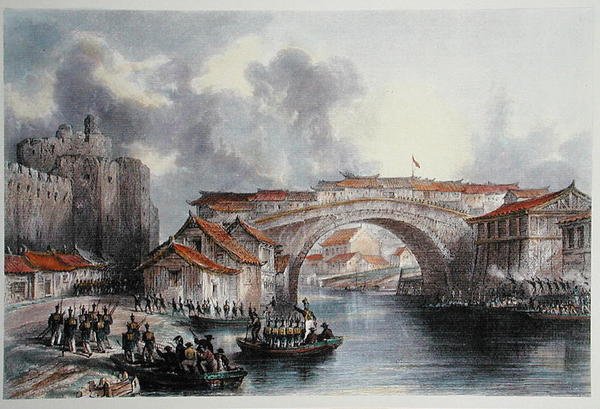 Zachodnia brama Ching Keang Foo, ok.1850 (kolor litho) (wersja kolorowa 367544) autorstwa Thomas (after) Allom