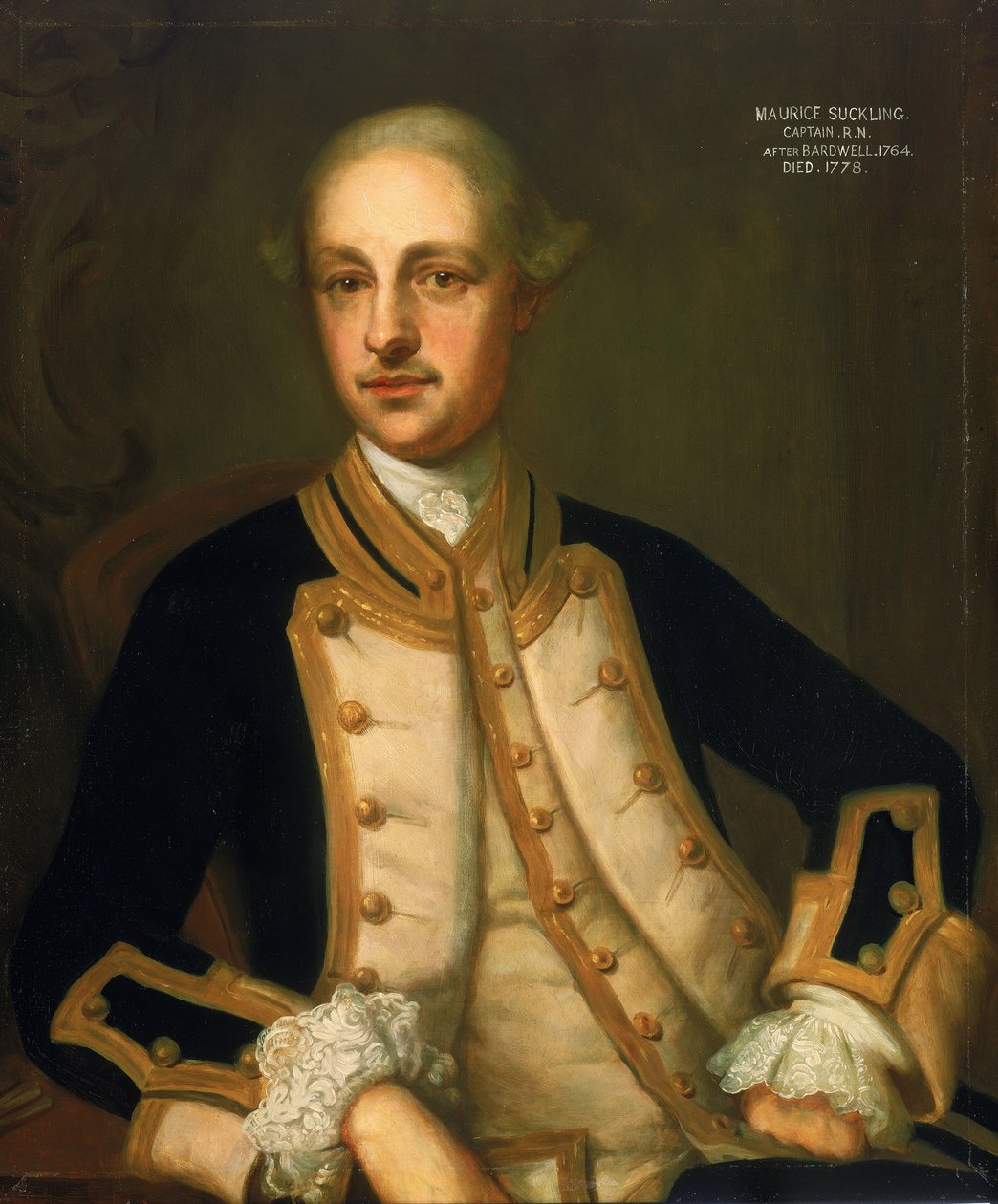 Kapitan Maurice Suckling (1725-1778) autorstwa Thomas (after) Bardwell