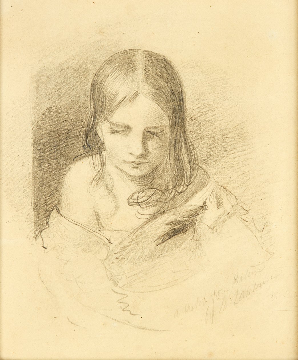 Szkic z natury, podobno Ines Fletcher (ołówek) autorstwa Thomas (after) Lawrence