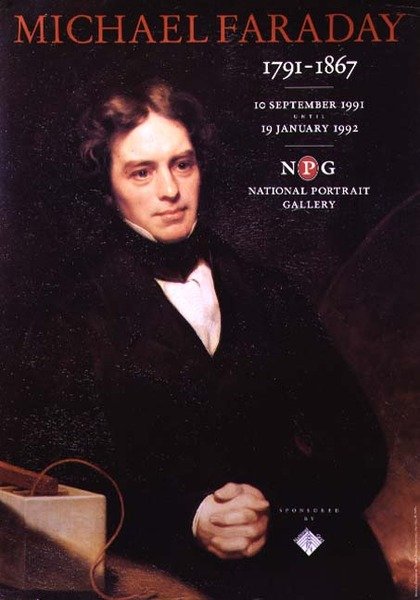 Plakat do wystawy Narodowej Galerii Portretów „Michael Faraday” autorstwa Thomas (after) Phillips