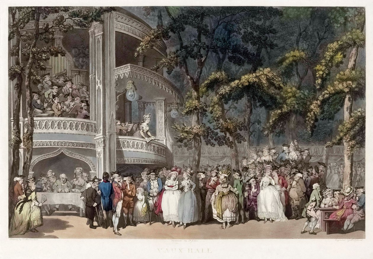 Vauxhall Gardens, Londyn w XVIII wieku autorstwa Thomas (after) Rowlandson