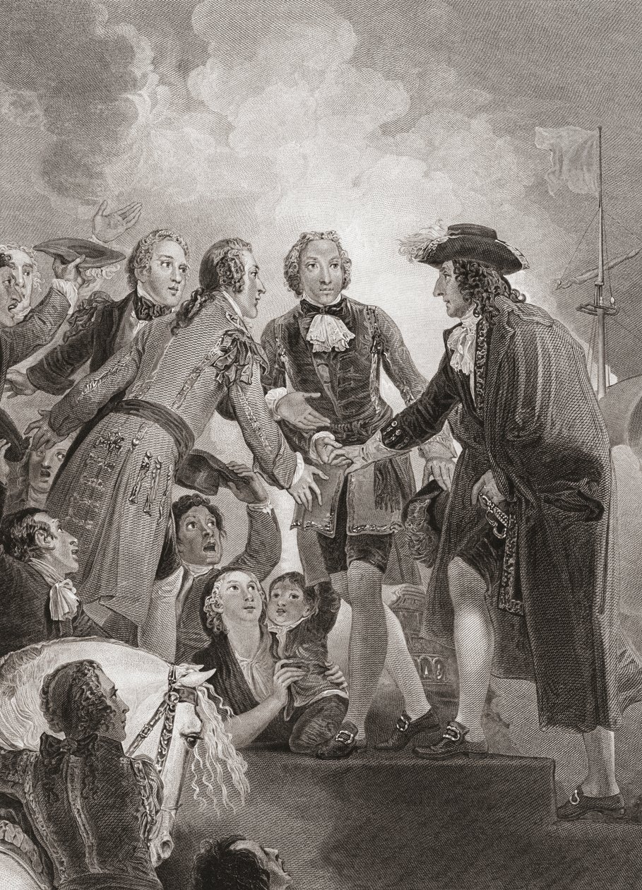 William, książę Orański (późniejszy król Wilhelm III) ląduje w Brixham. (wydrukować) autorstwa Thomas (after) Stothard
