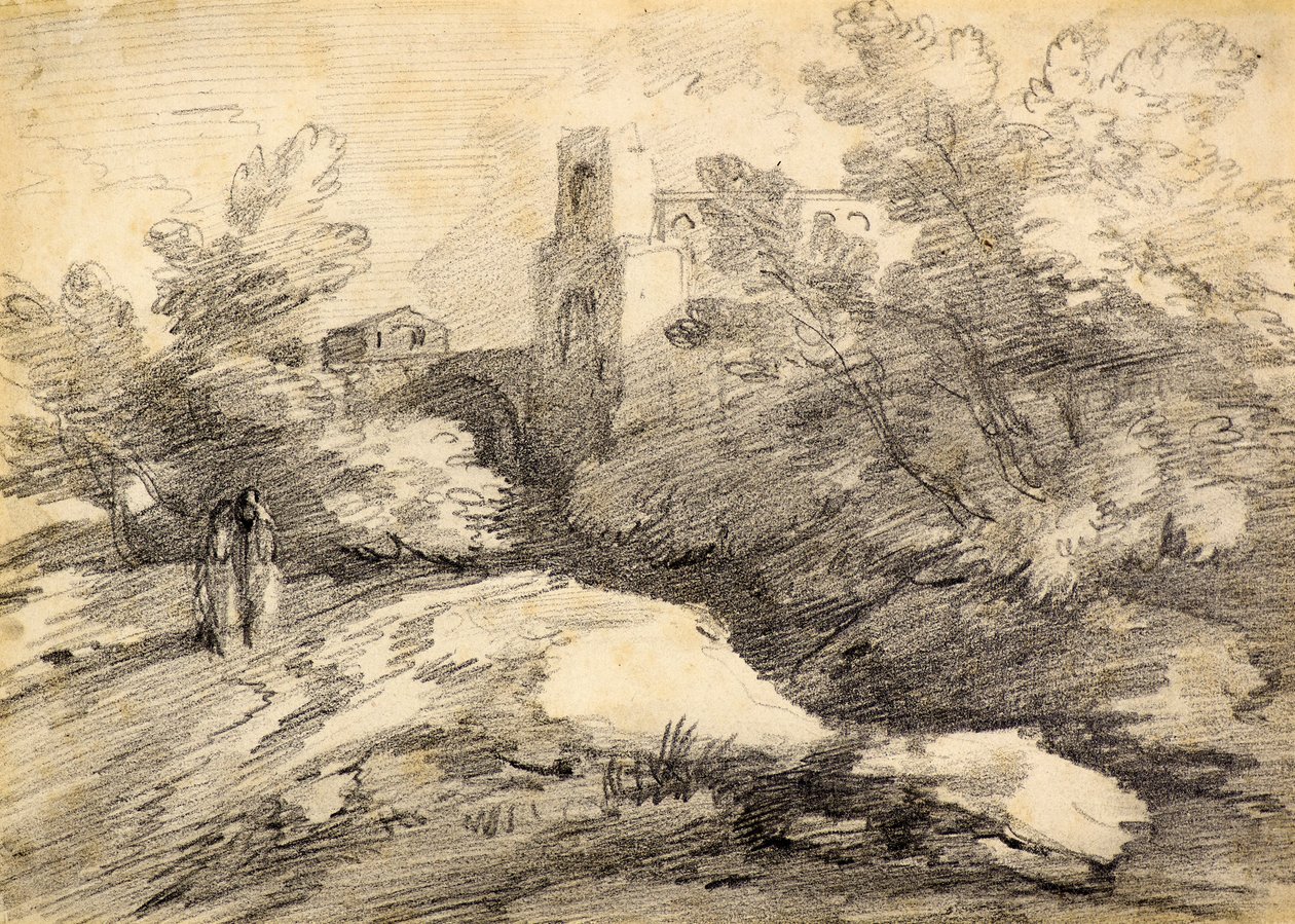 Krajobraz (ołówek) autorstwa Thomas (attr. to) Gainsborough