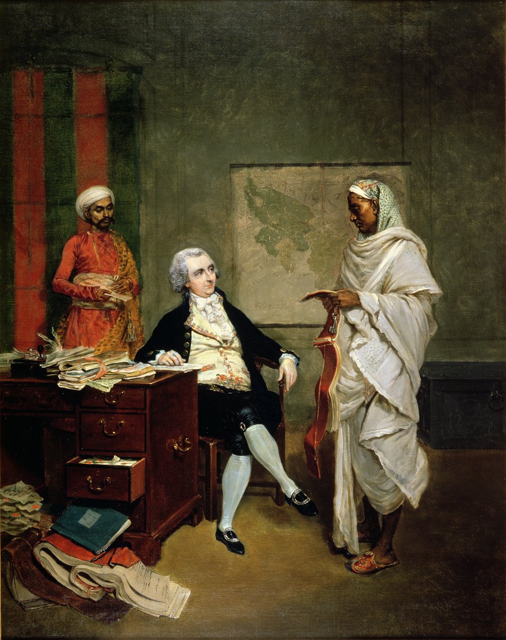 Foster 638 (138) John Mowbray ze swoim agentem pieniężnym Banianem, ok. 1790 autorstwa Thomas (attr. to) Hickey