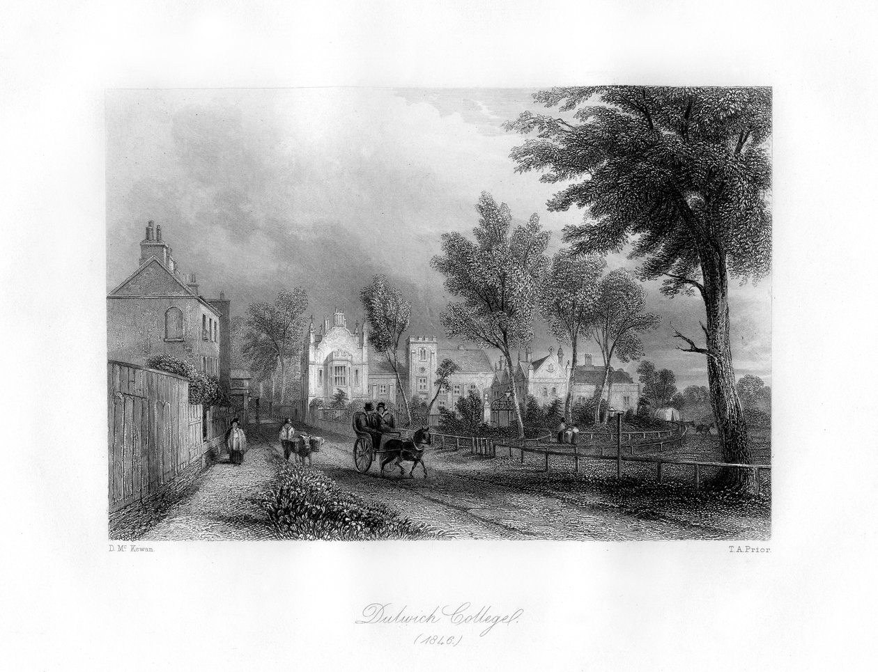 Dulwich College, Dulwich, południowo-wschodni Londyn, 1846. autorstwa Thomas Abel Prior