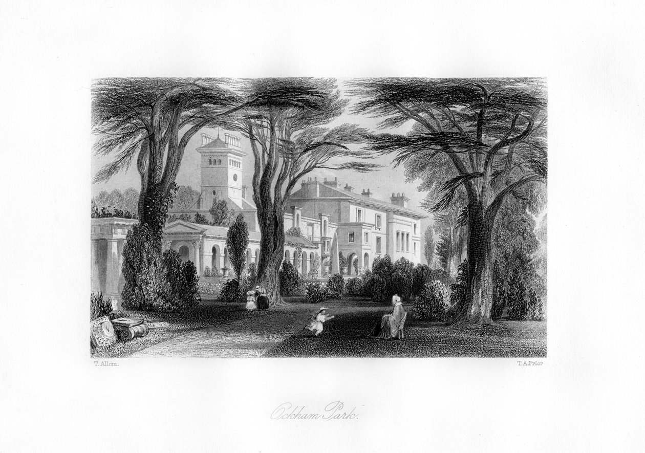 Park Ockham, Surrey, XIX wiek. autorstwa Thomas Abel Prior