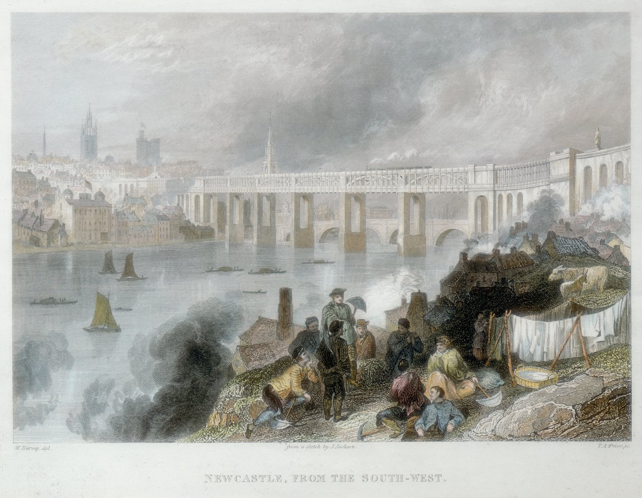 Newcastle-upon-Tyne od południowego zachodu, ok. 1850 autorstwa Thomas Abiel Prior