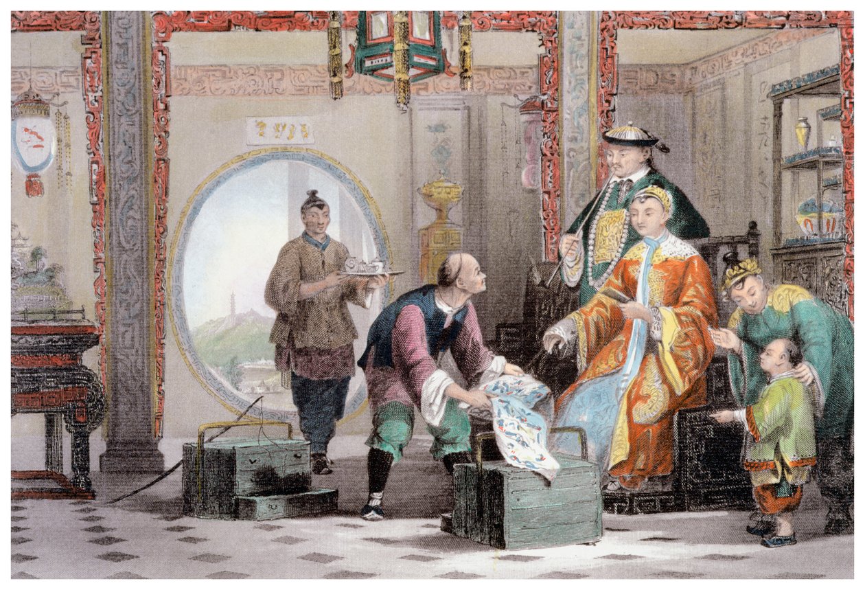 „Mieszkanie w domu mandaryna pod Nanking”, Chiny, 1843 r. autorstwa Thomas Allom