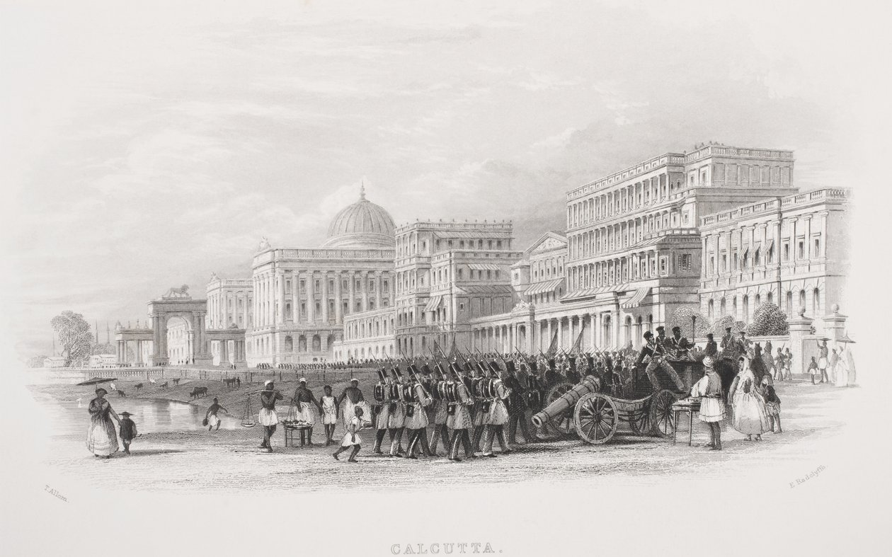 Kalkuta, esplanada, ryt E. Radclyffe, z „Galerii Portretów Historycznych”, wydana ok. 1880 r. autorstwa Thomas Allom