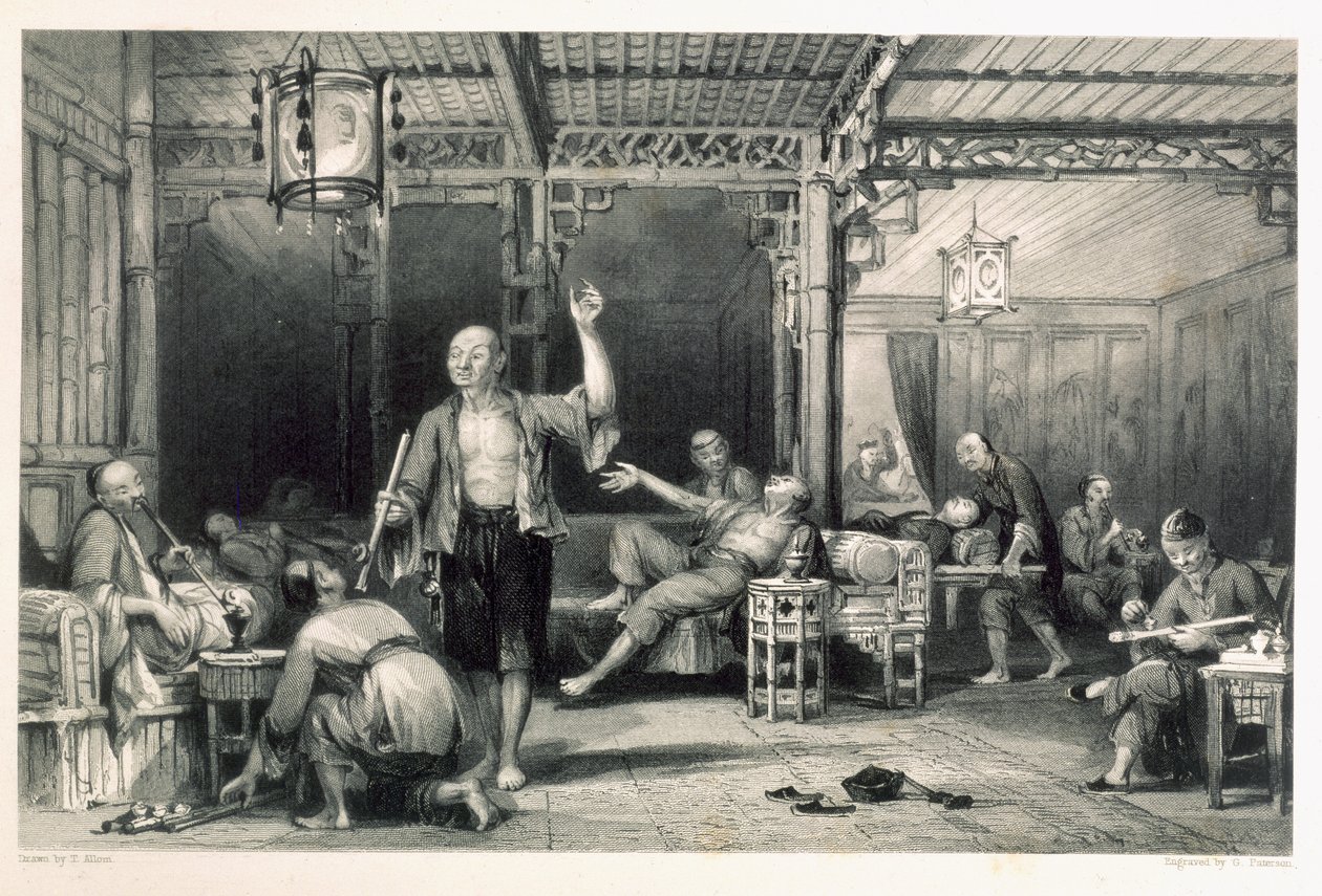 Chińscy palacze opium, z „Chiny w serii poglądów” George