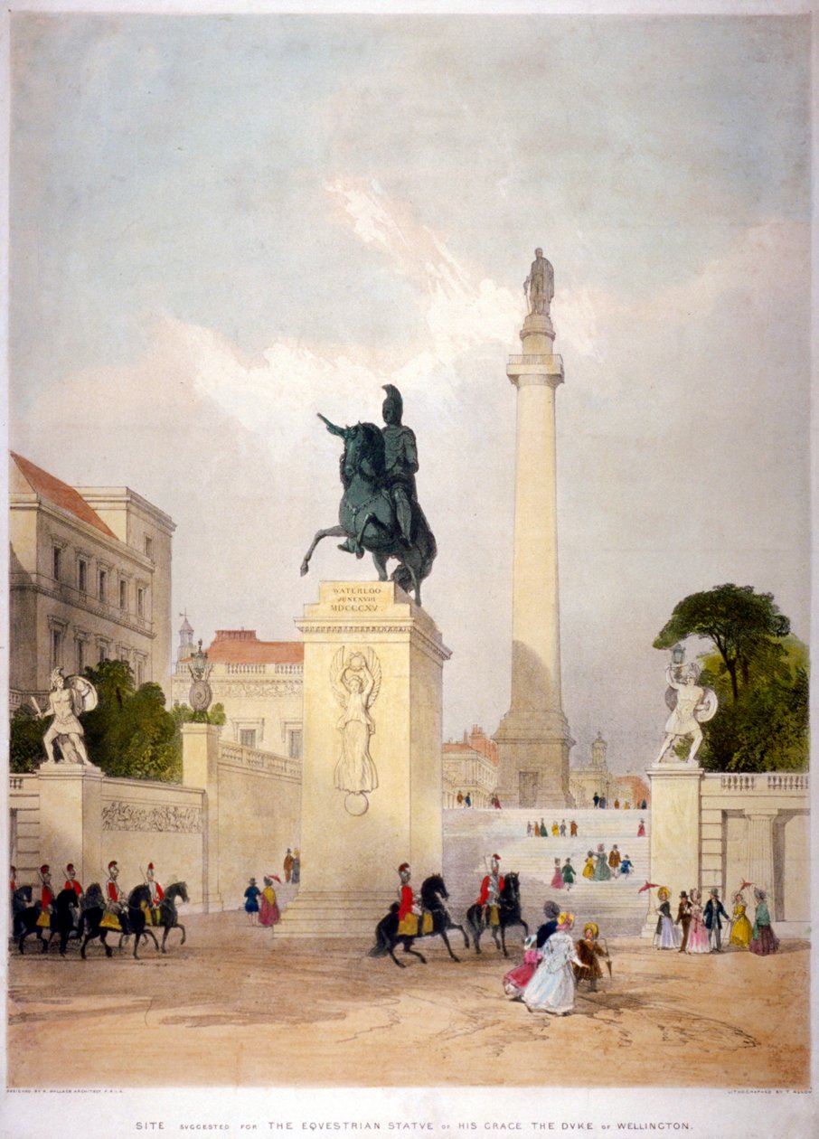 The Mall i Waterloo Place, Westminster, Londyn, c1845 autorstwa Thomas Allom