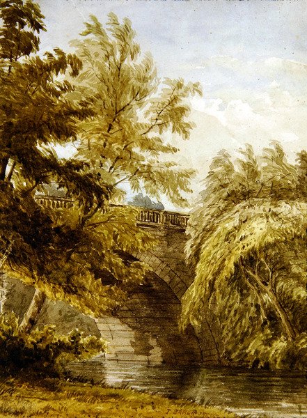 Krajobraz (akwarela na papierze) autorstwa Thomas Baker