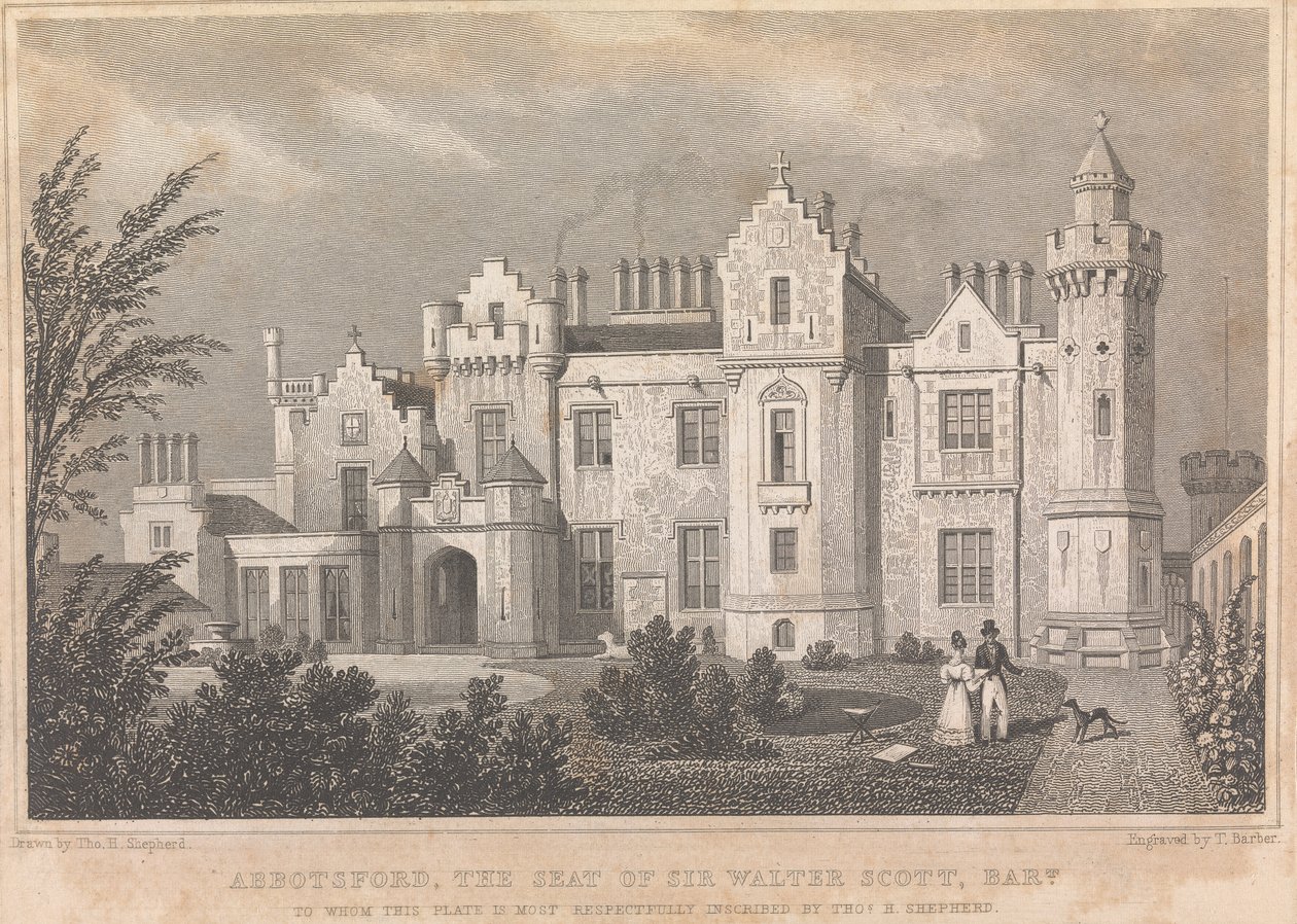 Abbotsford, a sede de Sir Walter Scott Bart; página - (Volume Um)polonês autorstwa Thomas Barber