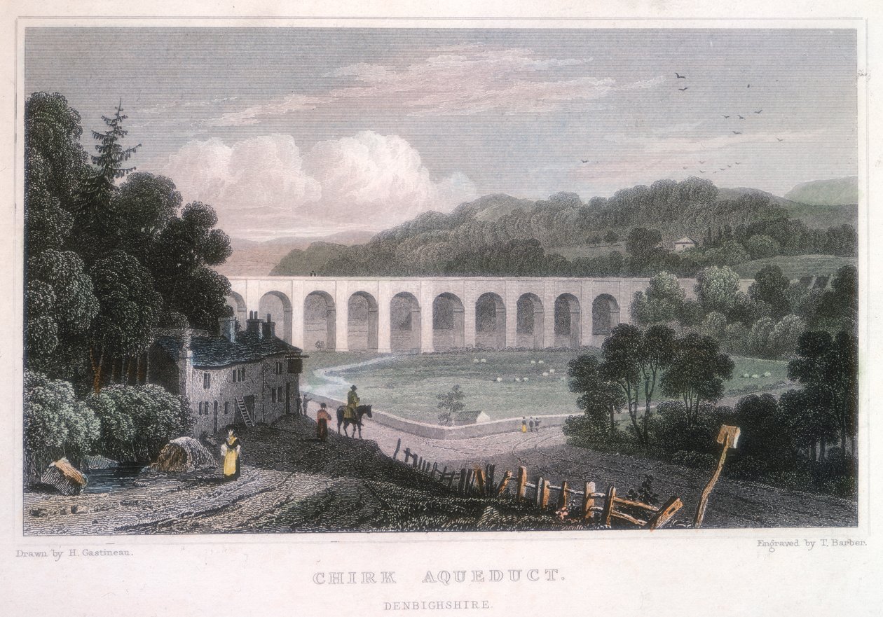 Akwedukt Chirk na kanale Ellesmere, c1829 autorstwa Thomas Barber
