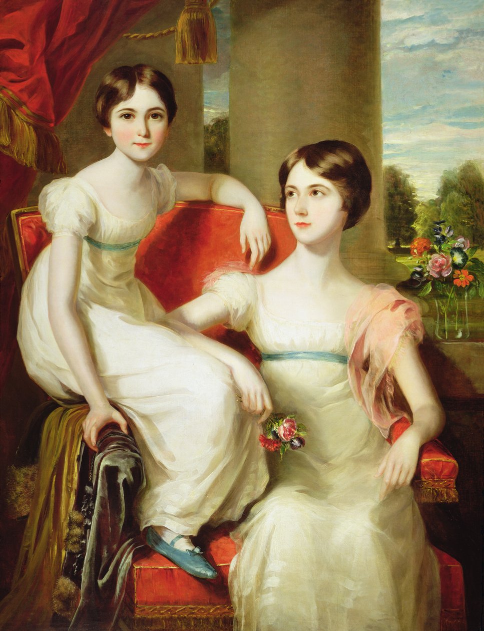 Portret Lady Caroline Augusta (zm. 1898) i Lady Henrietty (zm. 1860) Pelham-Clinton autorstwa Thomas Barber
