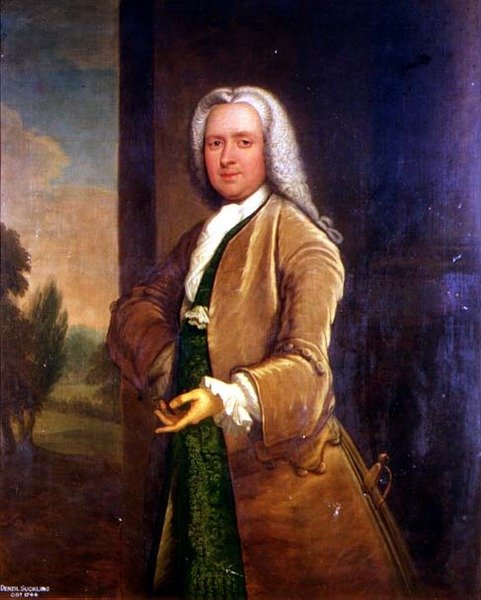 Portret Denzila Suckling (zm.1744) (olej) autorstwa Thomas Bardwell