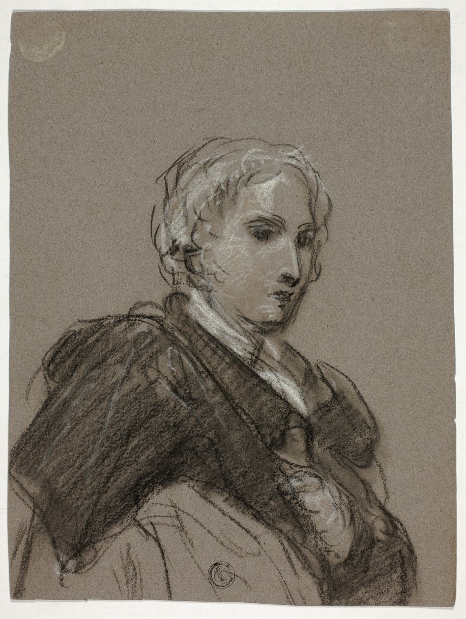 Popiersie kobiety (rekto); Drapowana figura, długość trzech czwartych (verso) autorstwa Thomas Barker