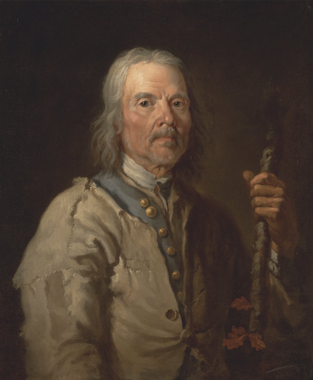 Mężczyzna trzyma laskę autorstwa Thomas Barker
