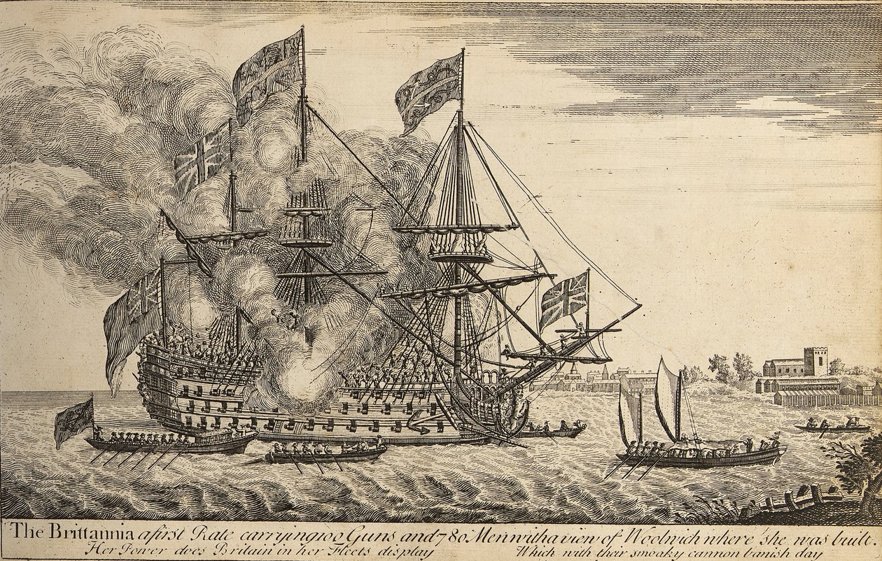 Brittannia", ok. 1730 r. (akwaforta) autorstwa Thomas Baston