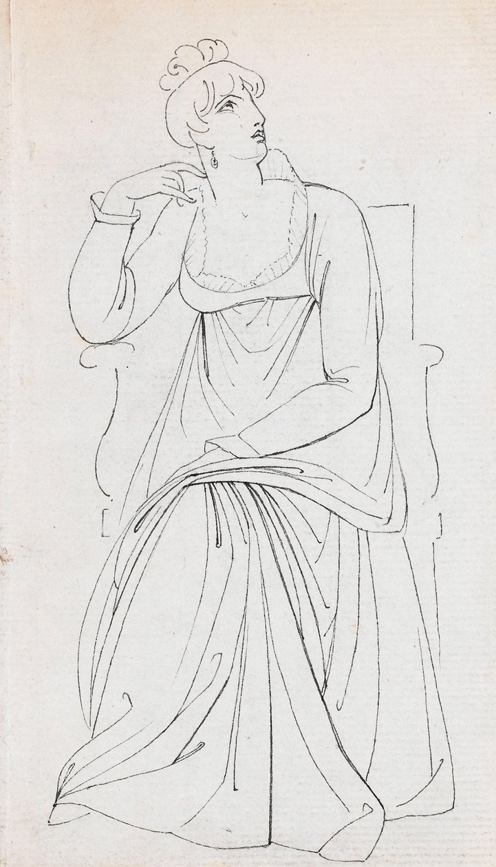 Siedząca kobieta, prawdopodobnie Charlotte Nelson (recto) autorstwa Thomas Baxter