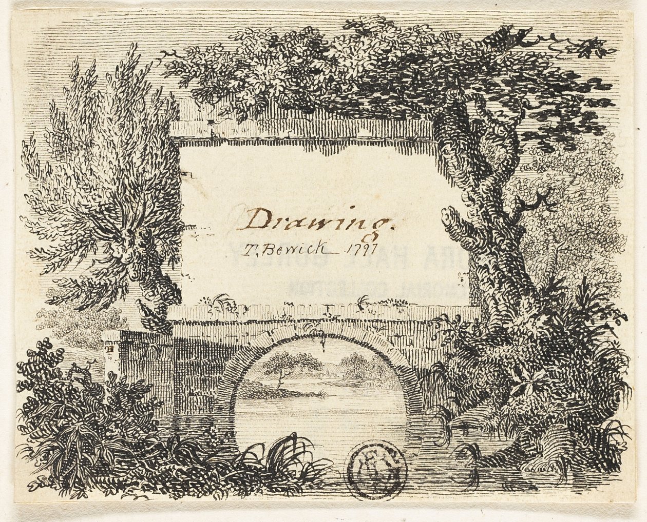 Winieta z drzewami mostowymi autorstwa Thomas Bewick
