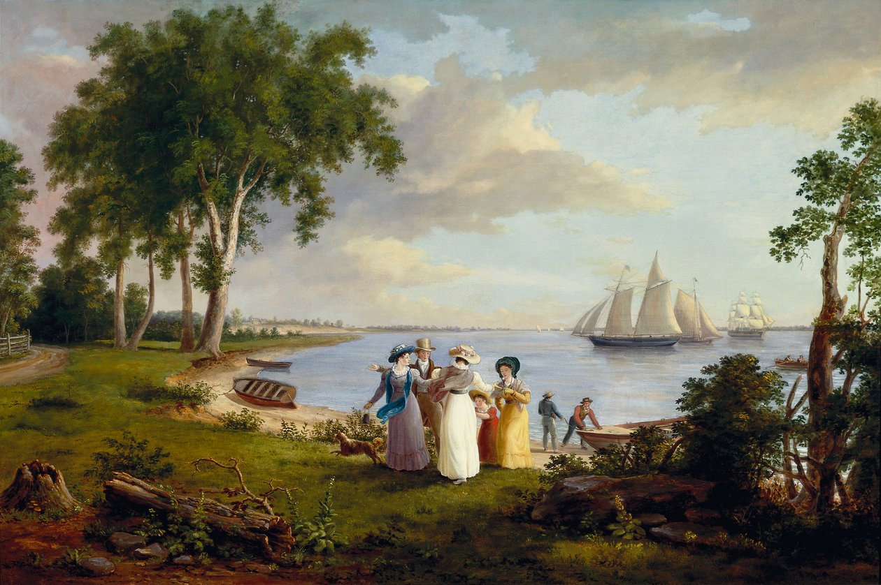 Widok na Delaware w pobliżu Filadelfii autorstwa Thomas Birch