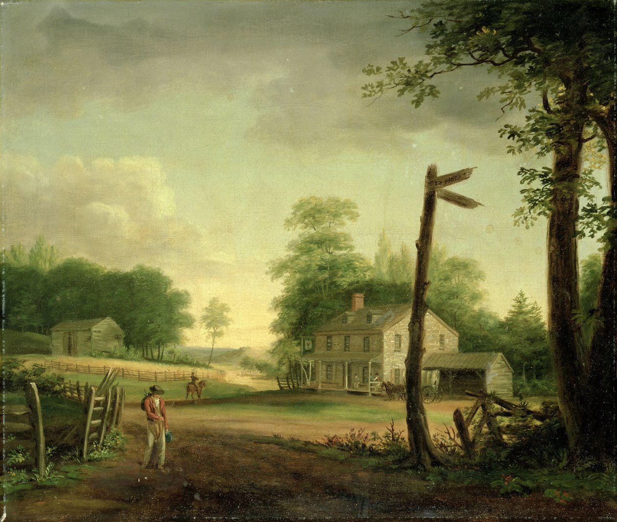 Wayside Inn na trasie do Filadelfii autorstwa Thomas Birch