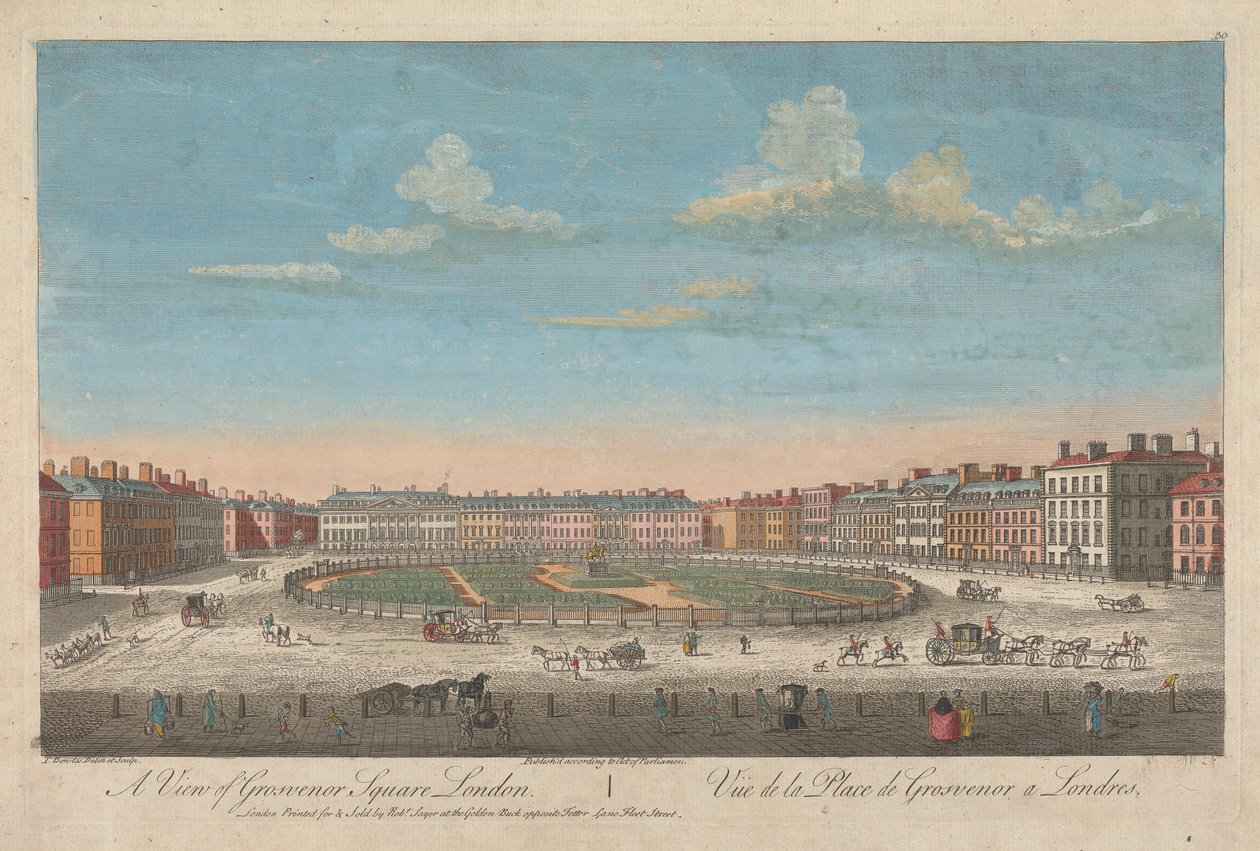 Widok na Grosvenor Square w Londynie autorstwa Thomas Bowles