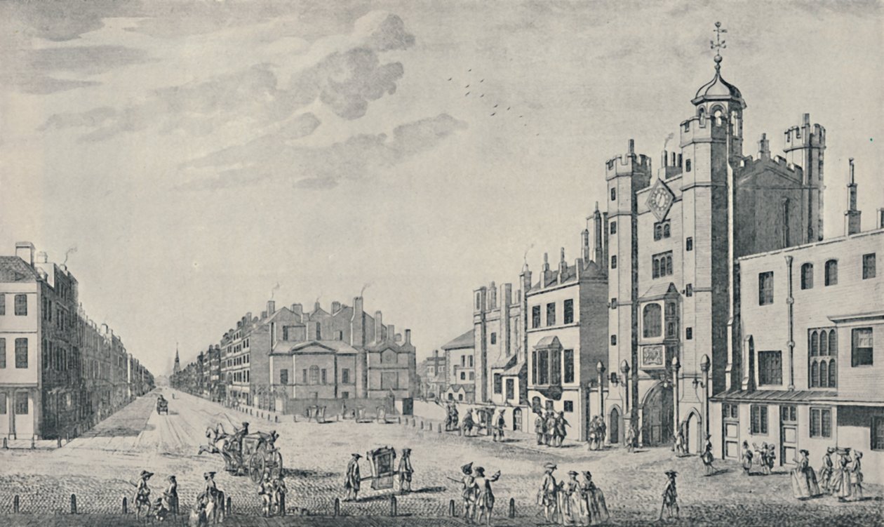 Przed Pałacem St. James, Pall Mall, 1740-1760, 1920 autorstwa Thomas Bowles