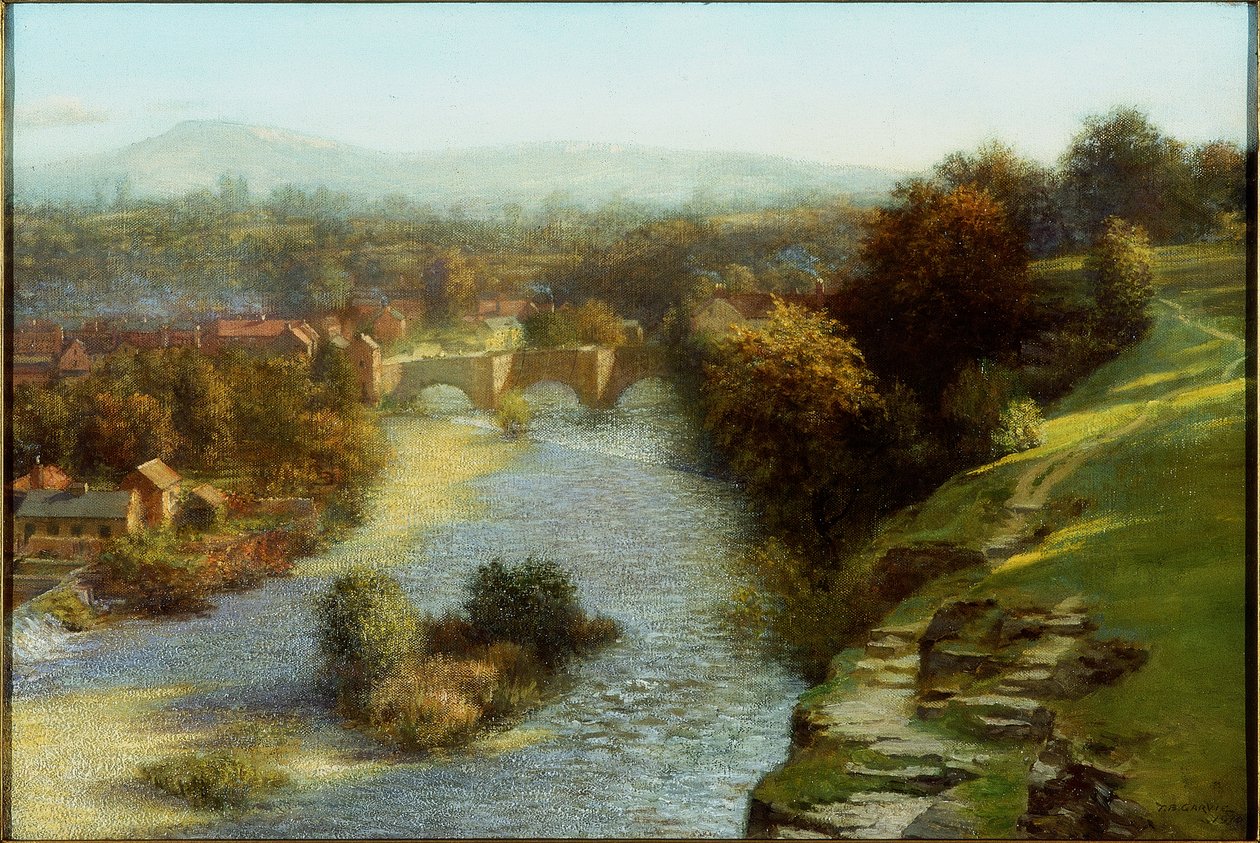 Październikowa powódź, Ludlow, Shropshire, 1930 autorstwa Thomas Bowman Garvie