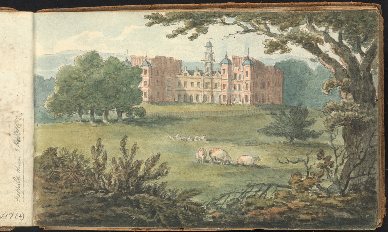 Album studiów nad krajobrazem i figurami: Hatfield House autorstwa Thomas Bradshaw