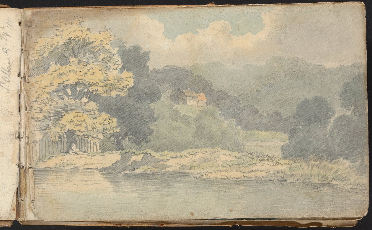 Album studiów krajobrazowych i figuralnych: Scena krajobrazowa w pobliżu St. Albans autorstwa Thomas Bradshaw