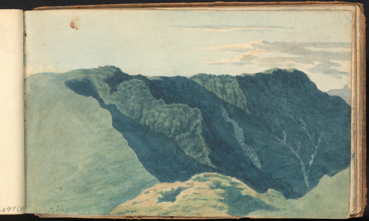 Album Studiów Krajobrazowych i Figurowych: Scena Krajobrazu Górskiego autorstwa Thomas Bradshaw